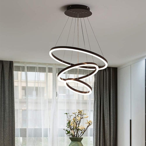 Moderni LED Luster GLASS – 3 Prstena | Podesiva visina | 3 boje svjetla