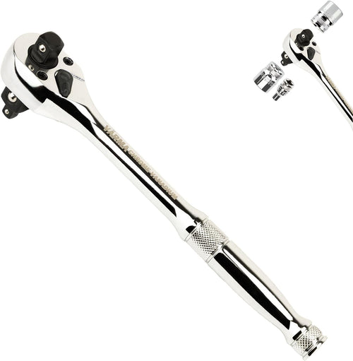 GIDORA 3u1 Račna 1/2", 3/8" i 1/4" – 72 Zuba, CR-V Čelik, 200 mm gedora