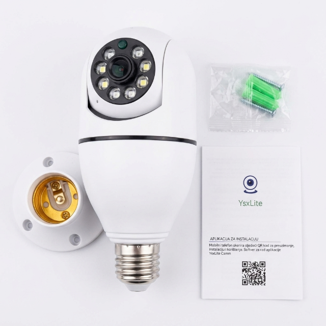 HD WiFi Panorama Kamera 360° – Pametna Bežična Sigurnosna Kamera sa Noćnim Vidom