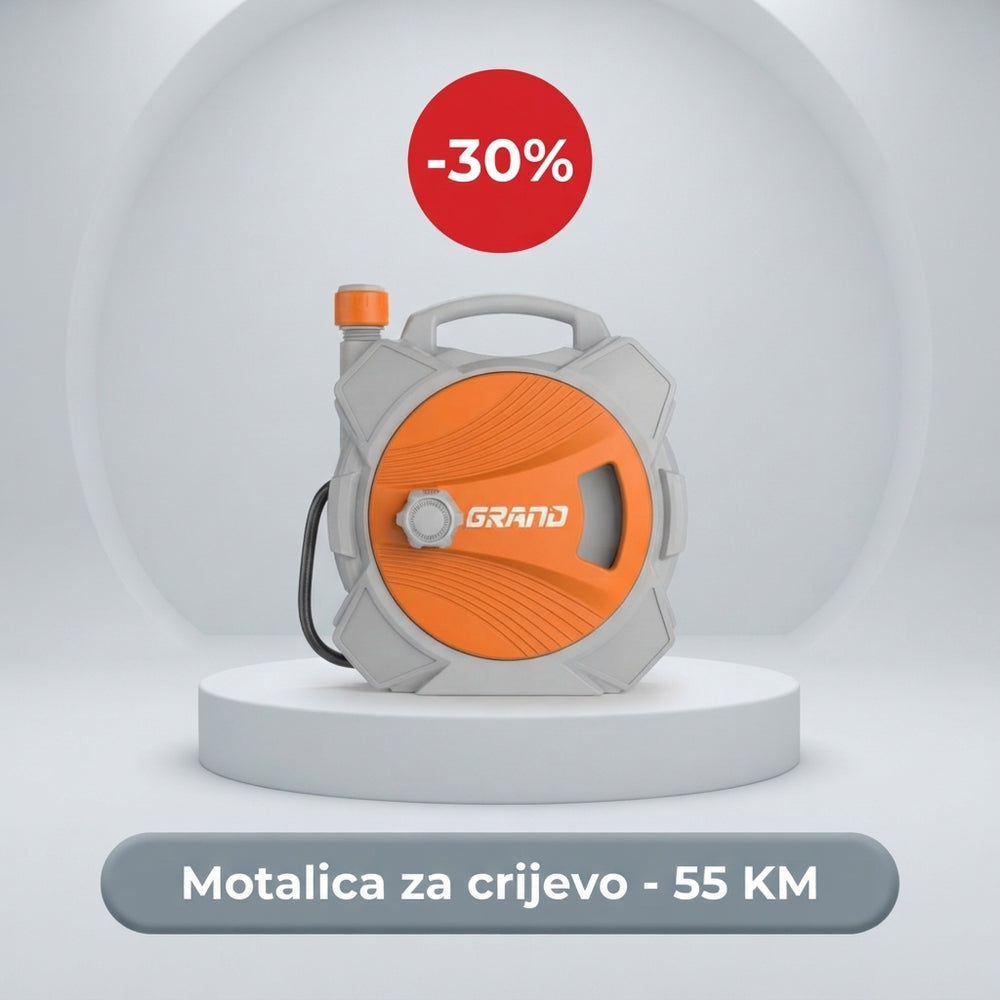 Motalica sa crijevom 15 m praktična motalica za baštu i dvorište