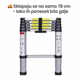 Teleskopske Aluminijske Ljestve merdevine  Profesionalne Sklopive Ljestve 3.1m, 3.5m, 4.3m i 6.2m