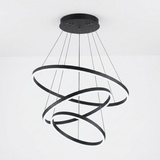 LED Luster sa 3 Prstena – Podesiva Boja Svjetlosti | Bijeli, Crni i Zlatni