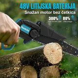 Mini AKU Motorna Pila 48V – Bežična Električna Pila sa 2 Lanca | 1 ili 2 Baterije