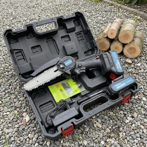 Aku ručna motorna pila 88V – 2 baterije + 2 lanca (15 cm)