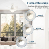 Ventilator sa LED rasvjetom 30W E27 – 3 brzine i 3 moda svjetla