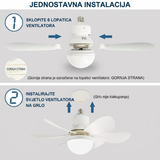 Ventilator sa LED rasvjetom 30W E27 – 3 brzine i 3 moda svjetla