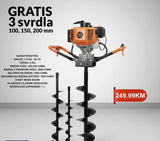 Motorni bušač rupa 3.8 KS + 3 GRATIS svrdla (10, 15 i 20 cm)